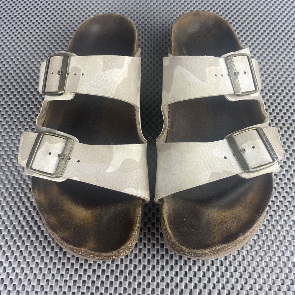 Birkenstock Arizona Sandals 40 M7 L9 Gray Taupe Camo Slide On Made in Germany